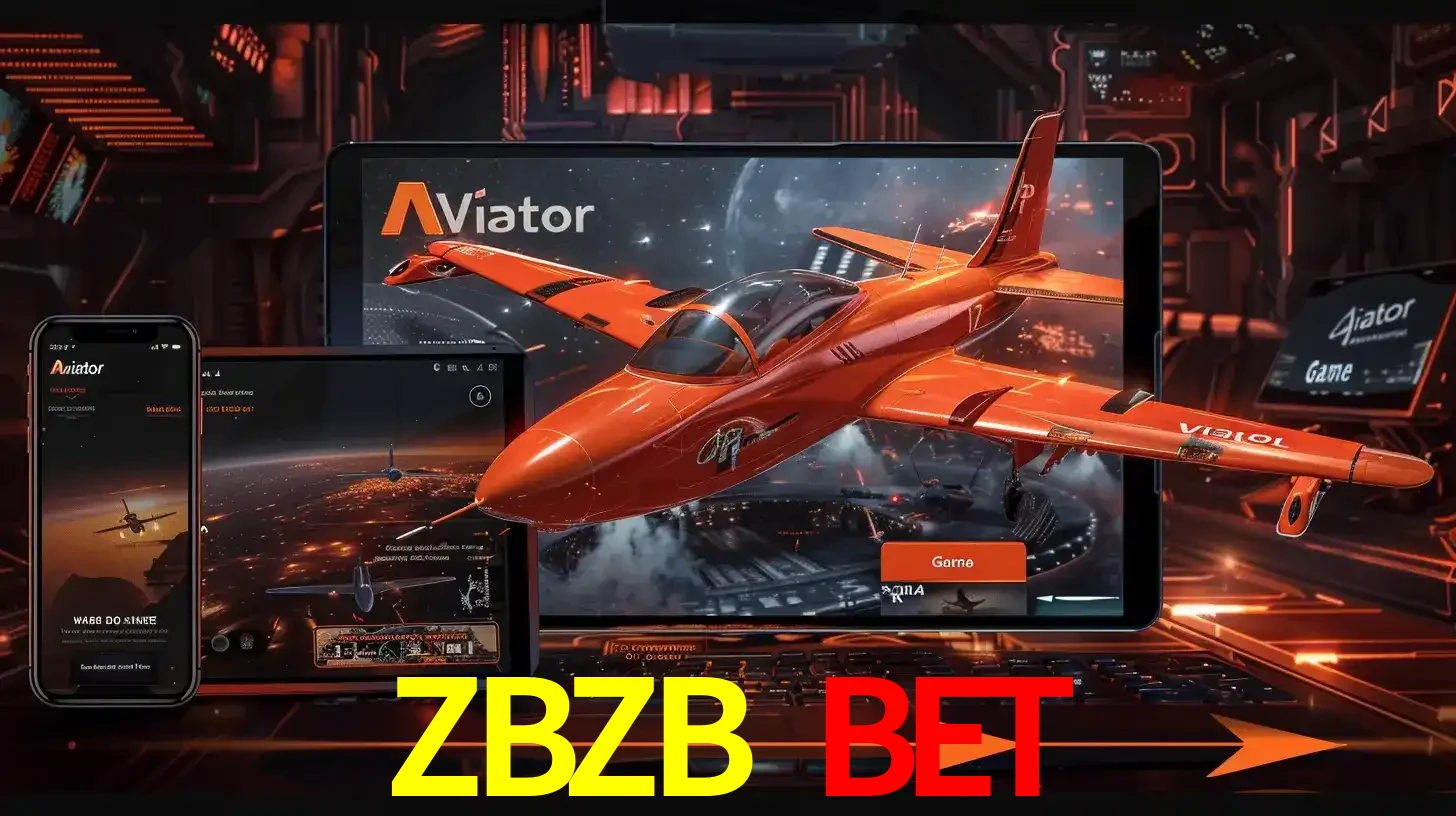 Apresentação tecnológica do jogo Aviator com um avião saindo da tela de um tablet, demonstrando a experiência imersiva em múltiplos dispositivos no ZBZB BET.