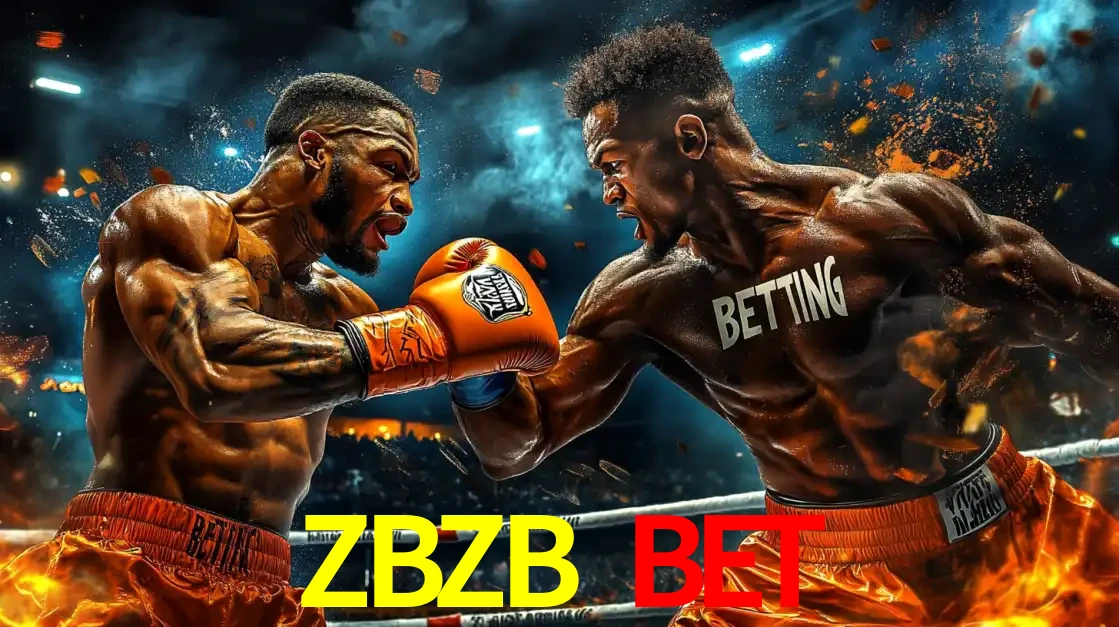 Dois boxeadores em uma luta intensa e explosiva, representando a adrenalina e as oportunidades de apostas em esportes de combate disponíveis na plataforma ZBZB BET.
