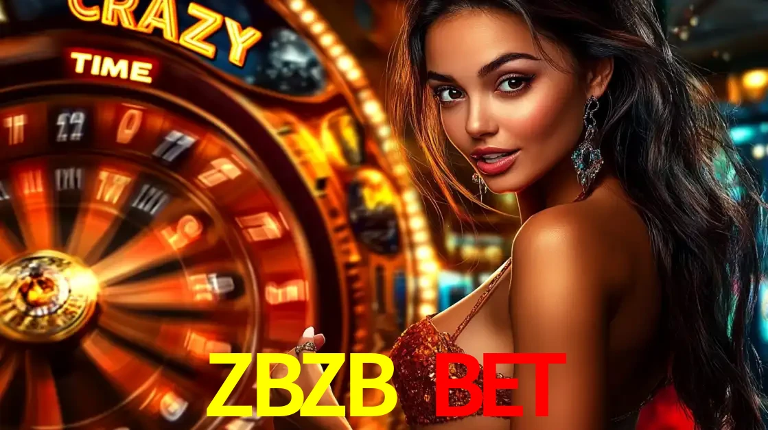 Mulher ao lado da roda de prêmios do jogo de cassino ao vivo Crazy Time, um dos shows de jogos mais emocionantes oferecidos pela plataforma de apostas ZBZB BET.