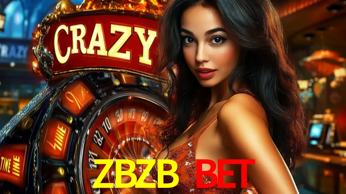 Mulher glamourosa olhando para a câmera com a roda vermelha do Crazy Time ao fundo em um ambiente de cassino, destacando a emoção dos jogos ao vivo no ZBZB BET.