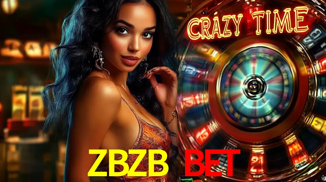 Mulher elegante ao lado da vibrante roda da fortuna do jogo de cassino ao vivo Crazy Time, um dos game shows mais populares e cheios de prêmios do ZBZB BET.